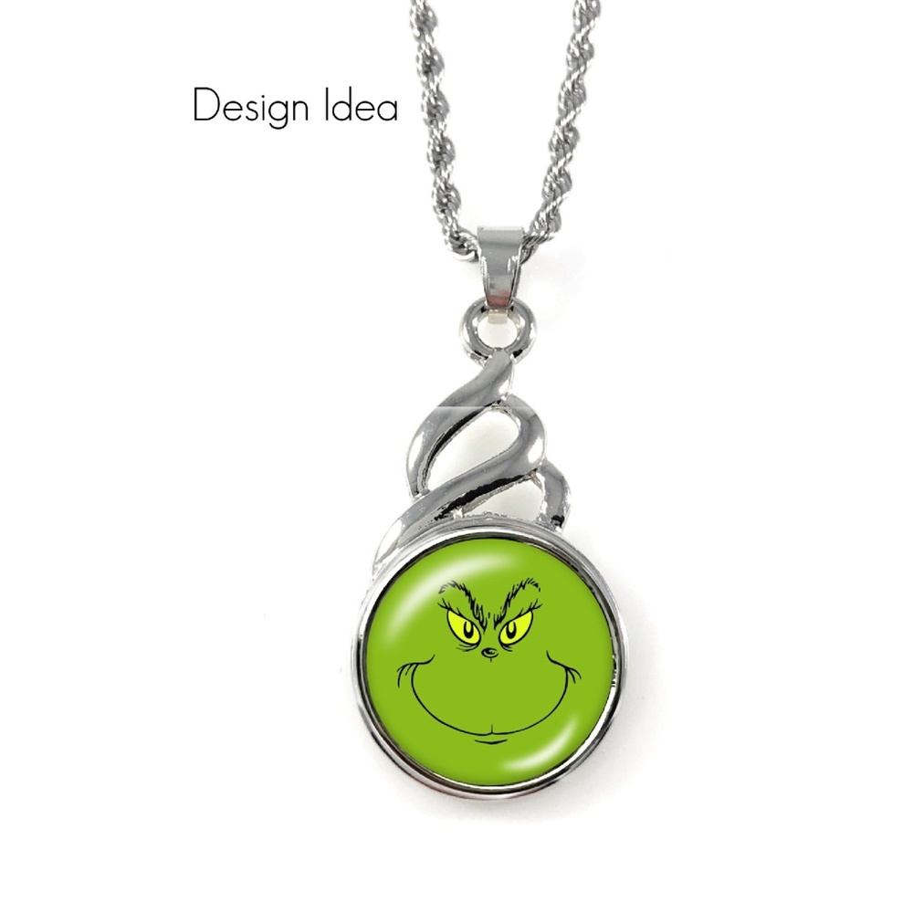 Snap Charm The Grinch Set of Four Standard Size 20mm 3/4" Diameter - Picture 2 of 3
